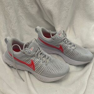 Nike Gray and Red Running Shoes
